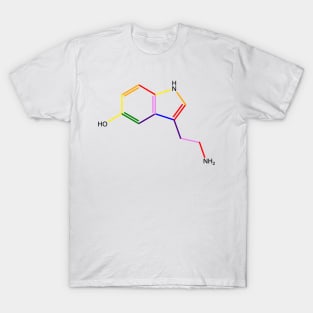 Serotonin Rainbow Molecule Chemistry T-Shirt